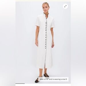 Ivory and Black Piped Etienne Dress - NWT